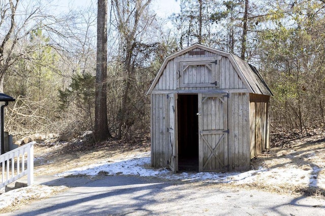 view of shed