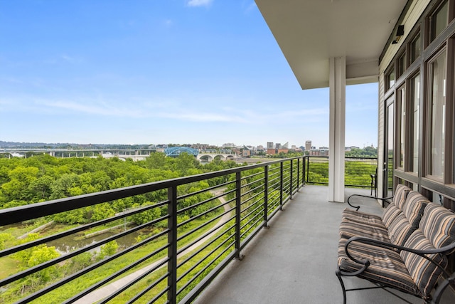 balcony featuring a view of city