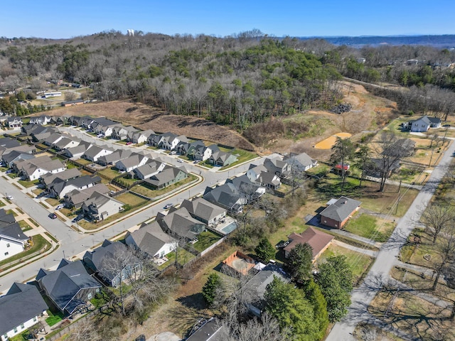 aerial view with a residential view