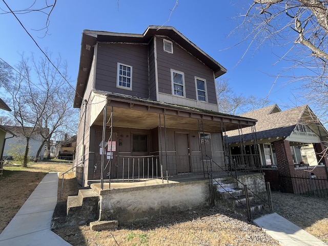 view of front of property with a porch