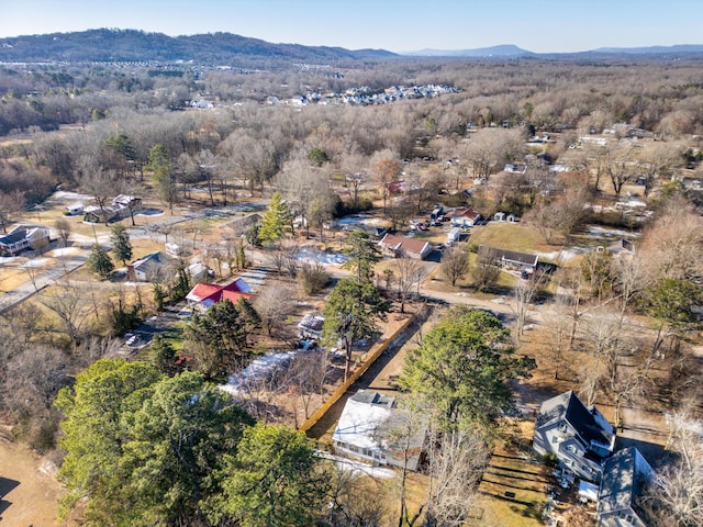 bird's eye view with a mountain view