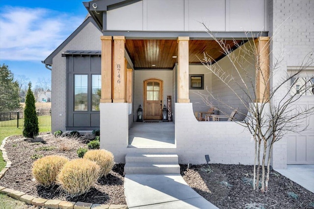 property entrance with fence