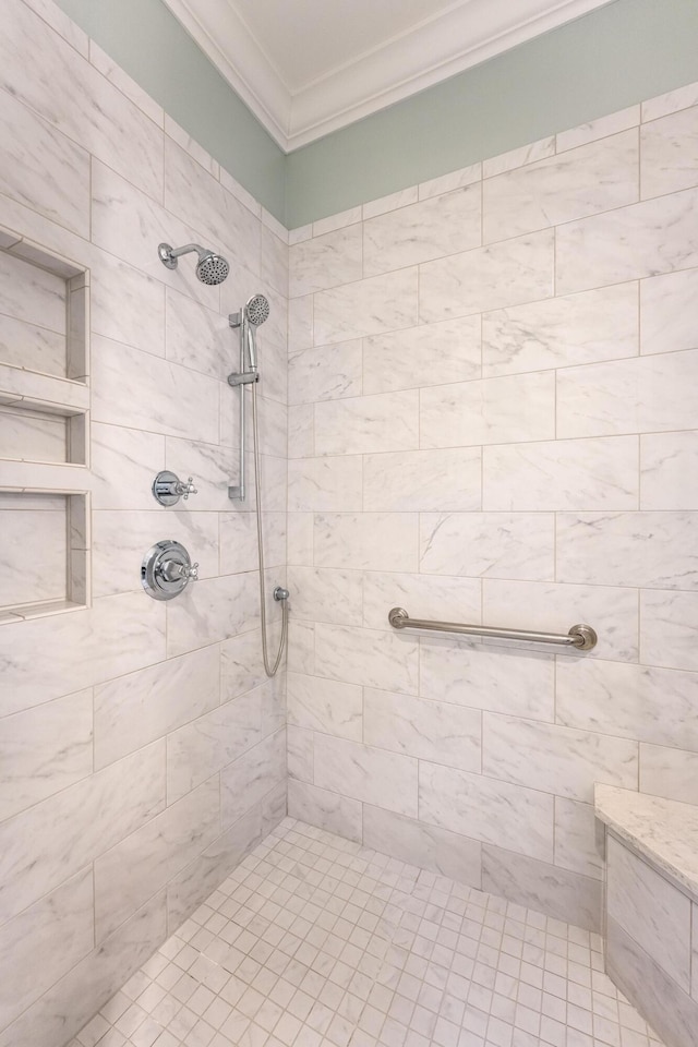 619 Hill Pointe Ln, Chattanooga, TN 37405 - full bath with ornamental molding and tiled shower