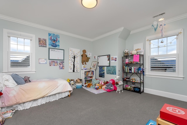 619 Hill Pointe Ln, Chattanooga, TN 37405 - bedroom with visible vents, ornamental molding, multiple windows, and carpet