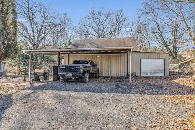 view of garage