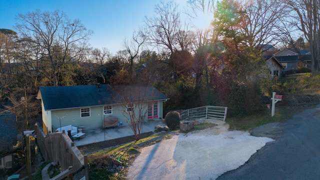 view of front of house featuring a patio area