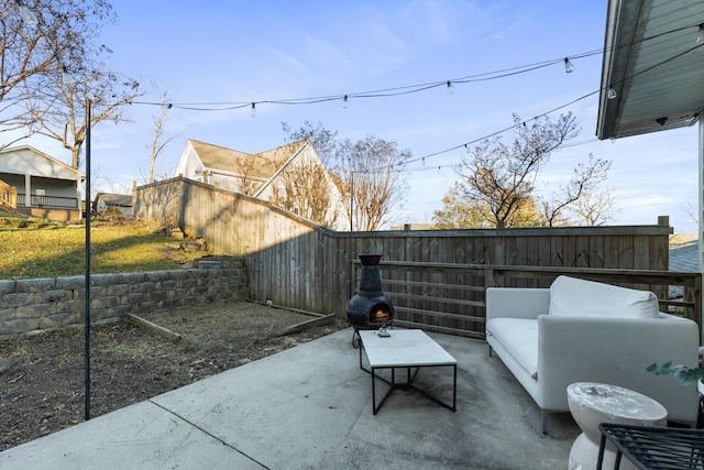 view of patio with a fenced backyard