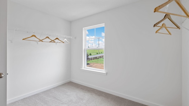 interior space with carpet floors and baseboards