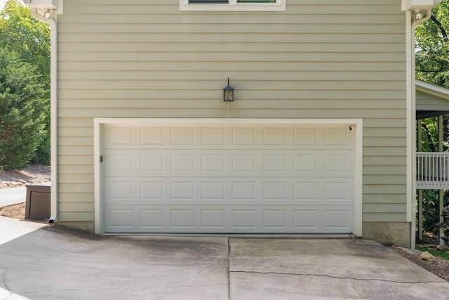 view of garage