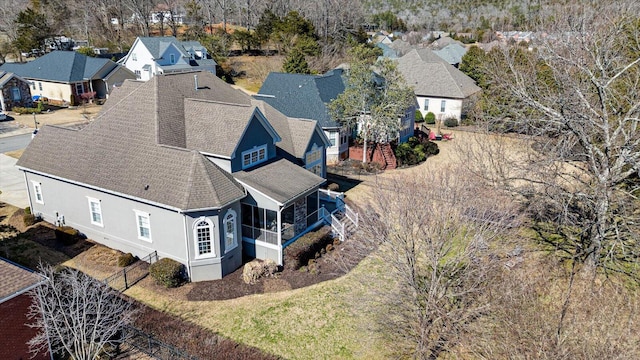 drone / aerial view with a residential view