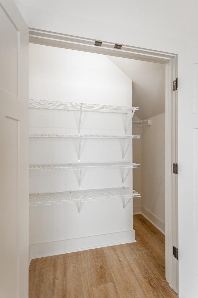 spacious closet featuring light wood finished floors