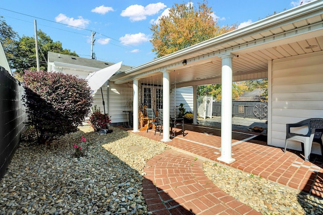 view of patio with fence