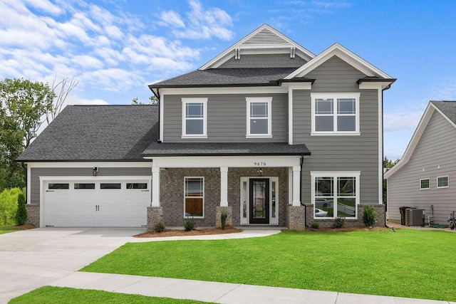 9676 Mayfly Rd # 10, Ooltewah, TN 37363 - craftsman-style house with a front lawn, concrete driveway, a garage, and roof with shingles