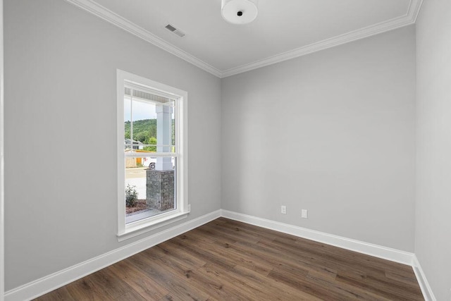 9676 Mayfly Rd # 10, Ooltewah, TN 37363 - unfurnished room featuring crown molding and dark wood finished floors