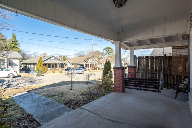 view of patio featuring a residential view