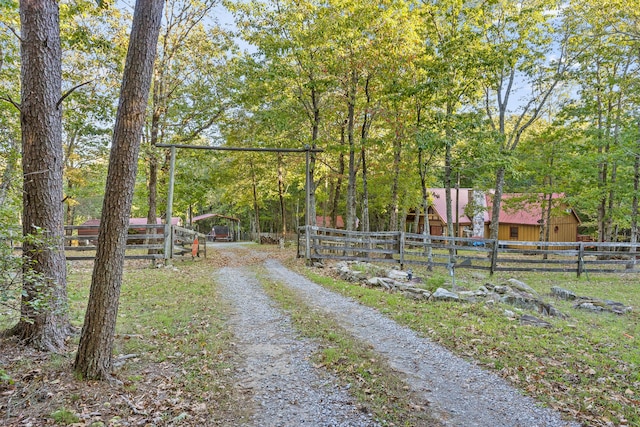 view of road featuring driveway