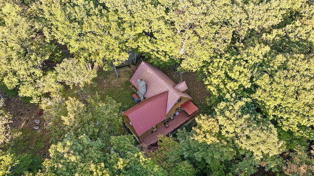 bird's eye view with a forest view