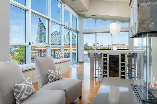191 Chestnut St Unit 602, Chattanooga, TN 37402 - living room featuring a city view, healthy amount of natural light, and a high ceiling