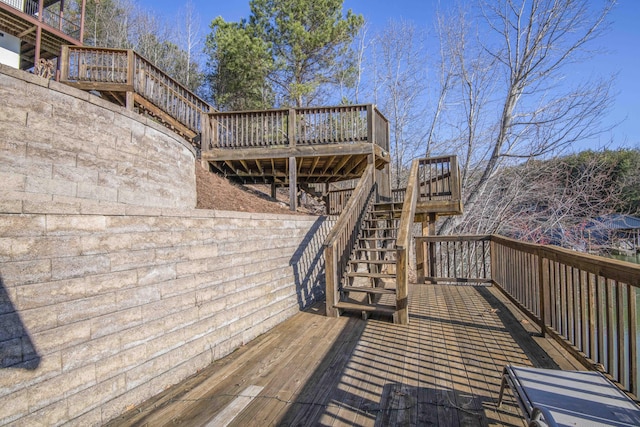 wooden deck with stairs