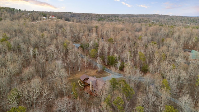 bird's eye view featuring a view of trees