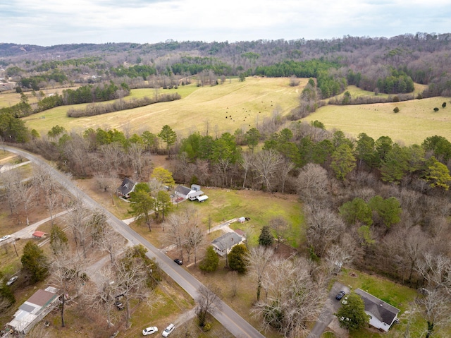 drone / aerial view with a rural view