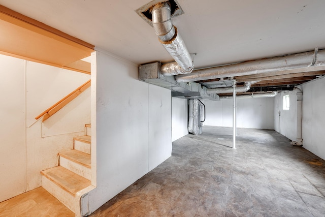 basement featuring stairway