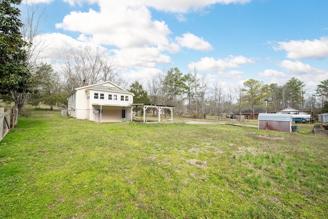 view of yard with fence