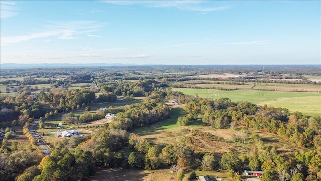 bird's eye view featuring a rural view