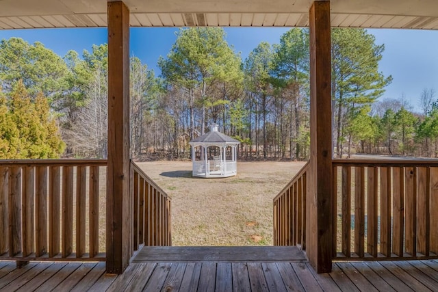 deck featuring a gazebo