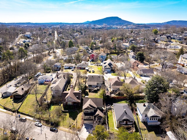 810 Boylston St, Chattanooga, TN 37405 - aerial overview of property's location with a mountain backdrop and nearby suburban area