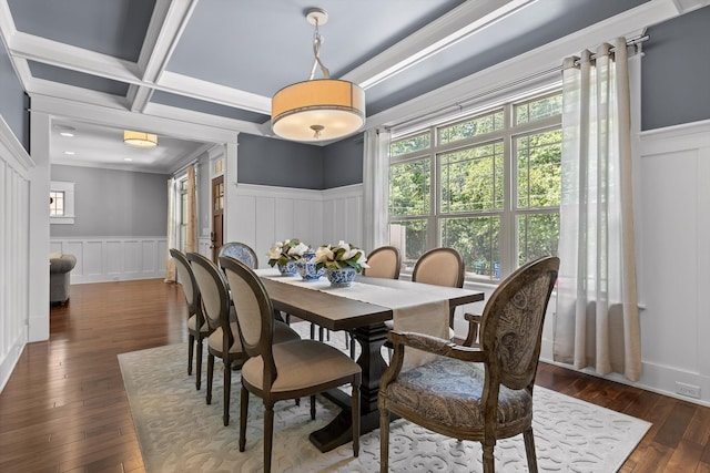 810 Boylston St, Chattanooga, TN 37405 - dining room with a decorative wall, dark wood finished floors, and wainscoting