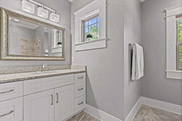 810 Boylston St, Chattanooga, TN 37405 - full bathroom featuring marble finish flooring, vanity, and tiled shower