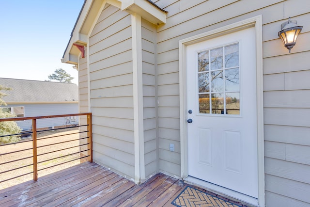 doorway to property featuring a balcony