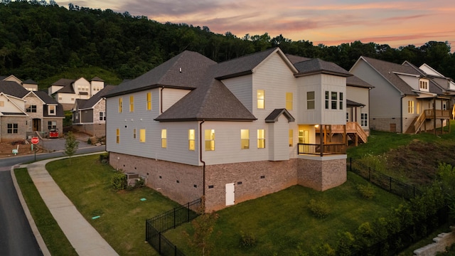 9891 Trestle Cir Unit 48, Ooltewah, TN 37363 - view of side of property with a shingled roof, a residential view, and stairs
