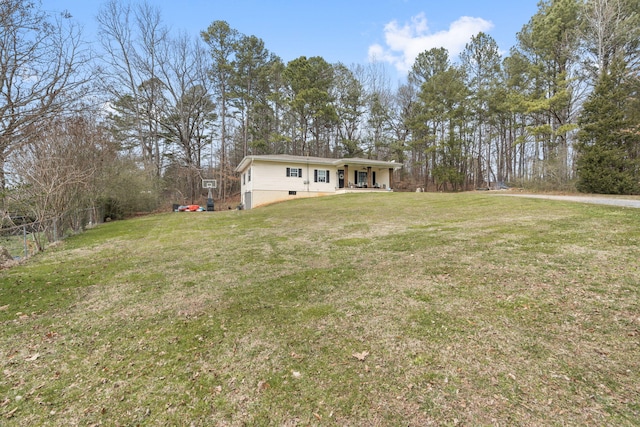 view of yard with fence