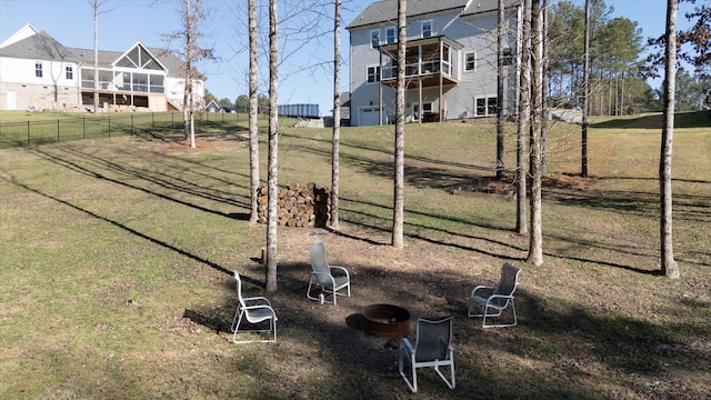 view of yard with fence