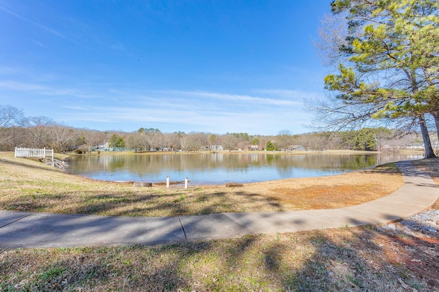 property view of water with a view of trees