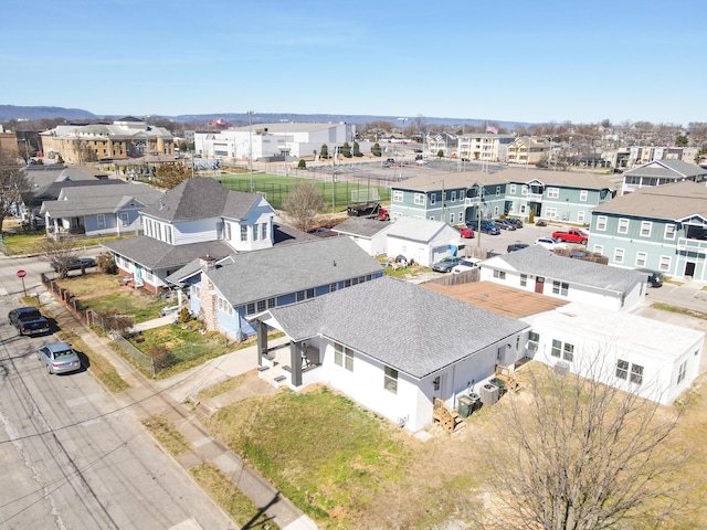 drone / aerial view with a residential view