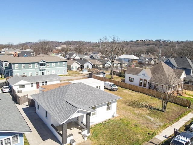 aerial view featuring a residential view