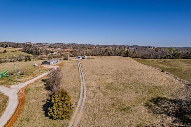 bird's eye view featuring a rural view