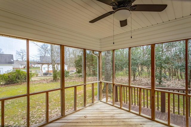 view of unfurnished sunroom