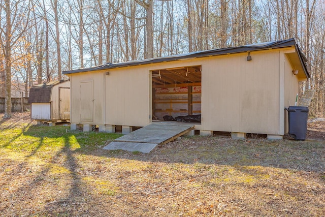 view of shed