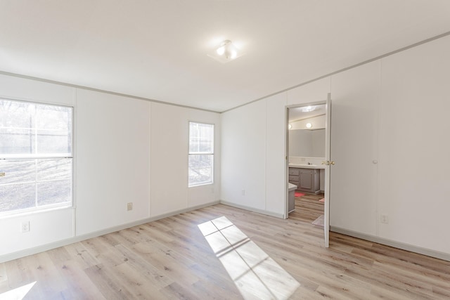 empty room featuring light wood finished floors