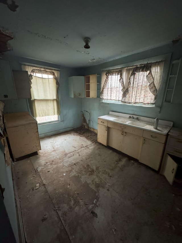 kitchen featuring a sink and white cabinets