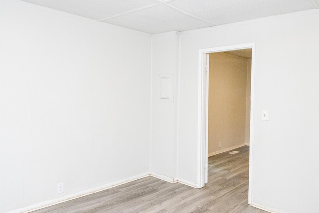 unfurnished room with light wood-type flooring