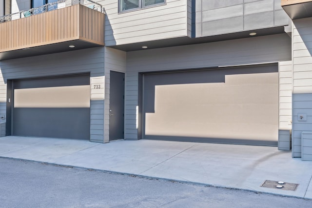 view of garage
