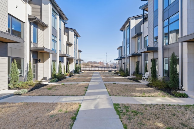 view of road with a residential view