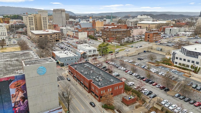 drone / aerial view with a city view