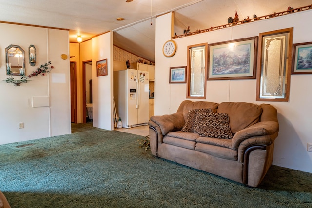 view of carpeted living area