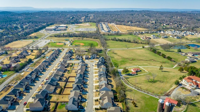 drone / aerial view with a residential view